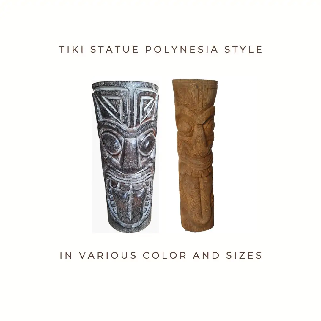 Product image 1 of the product “Tiki Statue Polynesia style. From coconut palm. Model 3 Haka - Tongue outstretched, in the sizes from 50cm to 200cm. Natural and Black color ”